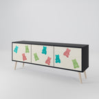 GUMMY BEARS TV-Lowboard mit 3 Türen in Schwarz