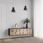 AFRICAN STYLE TV-Lowboard mit 3 Türen in Schwarz