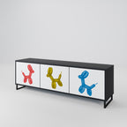 CHILDHOOD MEMORY TV-Lowboard mit 3 Türen in Schwarz