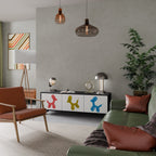 CHILDHOOD MEMORY TV-Lowboard mit 3 Türen in Schwarz