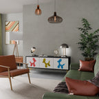 CHILDHOOD MEMORY TV-Lowboard mit 3 Türen in Schwarz