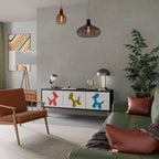 CHILDHOOD MEMORY TV-Lowboard mit 3 Türen in Schwarz