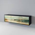 MORNING BY THE LAKE TV-Lowboard mit 3 Türen in Schwarz