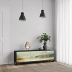 MORNING BY THE LAKE TV-Lowboard mit 3 Türen in Schwarz