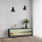 MORNING BY THE LAKE TV-Lowboard mit 3 Türen in Schwarz