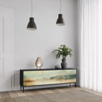 MORNING BY THE LAKE TV-Lowboard mit 3 Türen in Schwarz