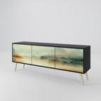 MORNING BY THE LAKE TV-Lowboard mit 3 Türen in Schwarz