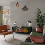 TROPICAL COMPOSITION TV-Lowboard mit 3 Türen in Schwarz