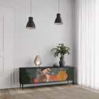 TROPICAL COMPOSITION TV-Lowboard mit 3 Türen in Schwarz