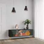 TROPICAL COMPOSITION TV-Lowboard mit 3 Türen in Schwarz