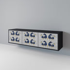 MAJESTIC STEED TV-Lowboard mit 3 Türen in Schwarz