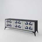 MAJESTIC STEED TV-Lowboard mit 3 Türen in Schwarz