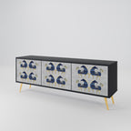 MAJESTIC STEED TV-Lowboard mit 3 Türen in Schwarz