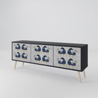 MAJESTIC STEED TV-Lowboard mit 3 Türen in Schwarz