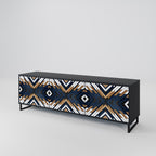 ARTFUL GEOMETRY TV-Lowboard mit 3 Türen in Schwarz