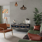 ARTFUL GEOMETRY TV-Lowboard mit 3 Türen in Schwarz