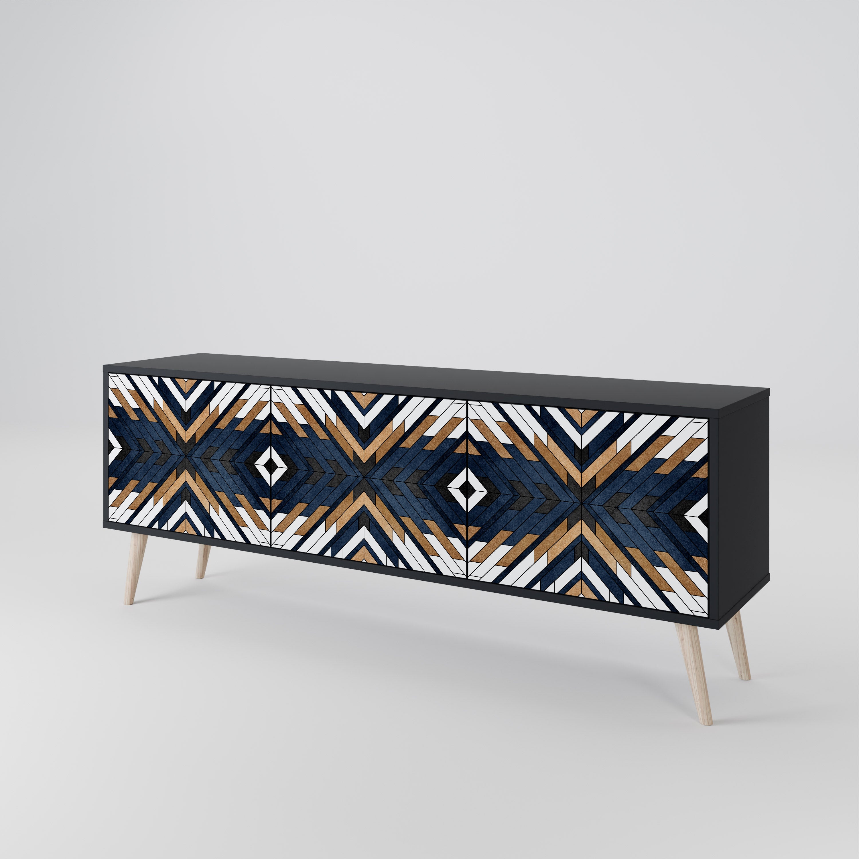 ARTFUL GEOMETRY 3-türiges TV-Lowboard