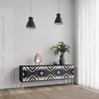 ARTFUL GEOMETRY TV-Lowboard mit 3 Türen in Schwarz