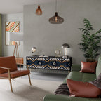 ARTFUL GEOMETRY TV-Lowboard mit 3 Türen in Schwarz