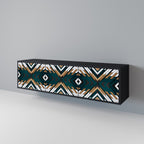 ARTISTIC GEOMETRY TV-Lowboard mit 3 Türen in Schwarz