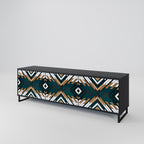 ARTISTIC GEOMETRY TV-Lowboard mit 3 Türen in Schwarz