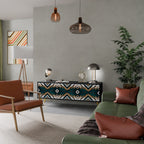 ARTISTIC GEOMETRY TV-Lowboard mit 3 Türen in Schwarz