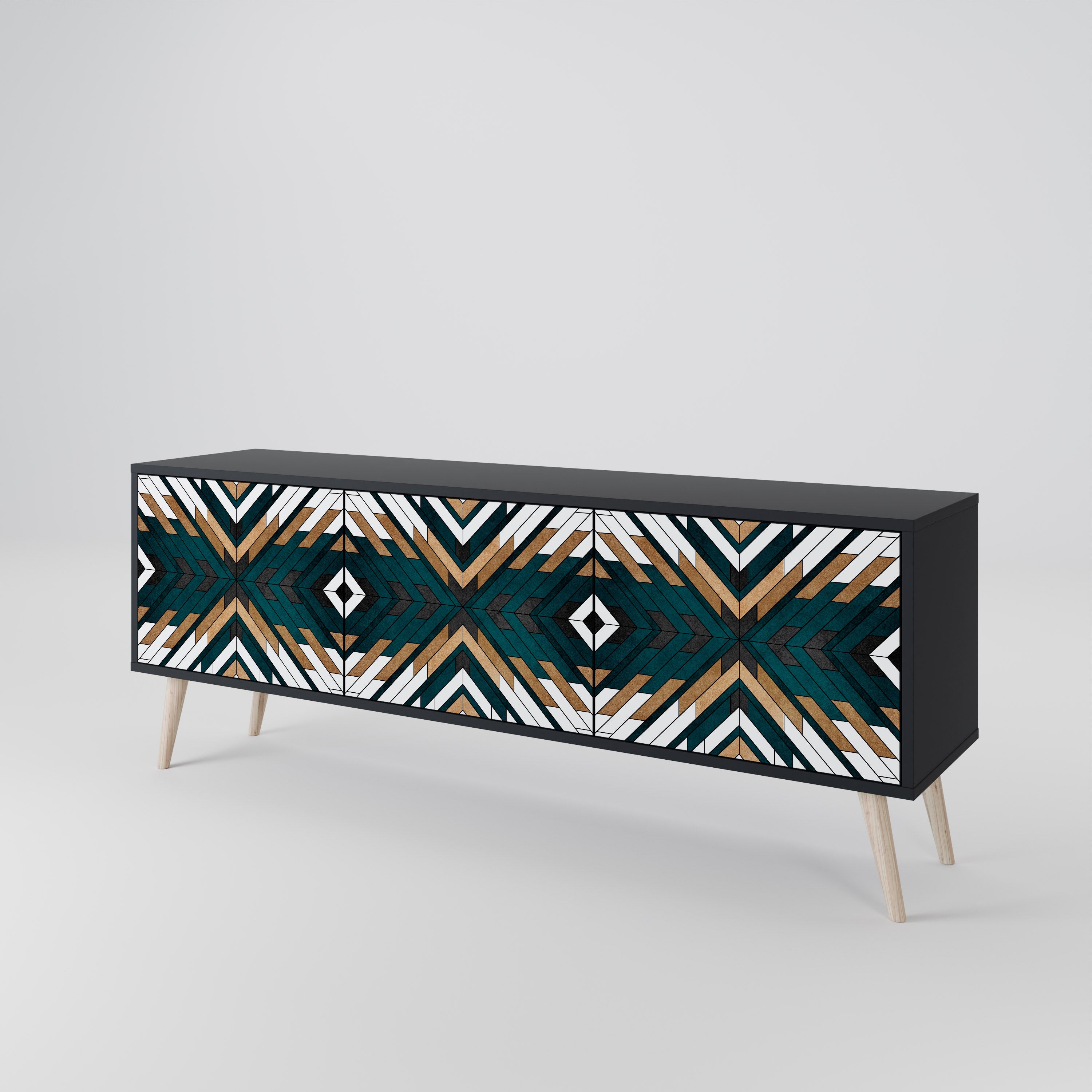 ARTISTIC GEOMETRY 3-türiges TV-Lowboard