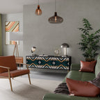 ARTISTIC GEOMETRY TV-Lowboard mit 3 Türen in Schwarz