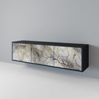 TIMELESS GLIDE TV-Lowboard mit 3 Türen in Schwarz