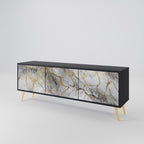 TIMELESS GLIDE TV-Lowboard mit 3 Türen in Schwarz