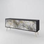 TIMELESS GLIDE TV-Lowboard mit 3 Türen in Schwarz