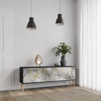 TIMELESS GLIDE TV-Lowboard mit 3 Türen in Schwarz