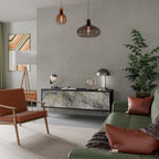 TIMELESS GLIDE TV-Lowboard mit 3 Türen in Schwarz