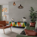 COLORFUL TRIANGLES TV-Lowboard mit 3 Türen in Schwarz