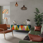 COLORFUL TRIANGLES TV-Lowboard mit 3 Türen in Schwarz