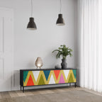 COLORFUL TRIANGLES TV-Lowboard mit 3 Türen in Schwarz