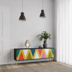 COLORFUL TRIANGLES TV-Lowboard mit 3 Türen in Schwarz