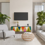 COLORFUL TRIANGLES TV-Lowboard mit 3 Türen in Schwarz