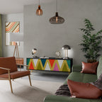 COLORFUL TRIANGLES TV-Lowboard mit 3 Türen in Schwarz