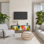 COLORFUL TRIANGLES TV-Lowboard mit 3 Türen in Schwarz