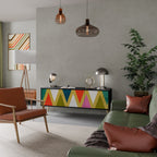 COLORFUL TRIANGLES TV-Lowboard mit 3 Türen in Schwarz