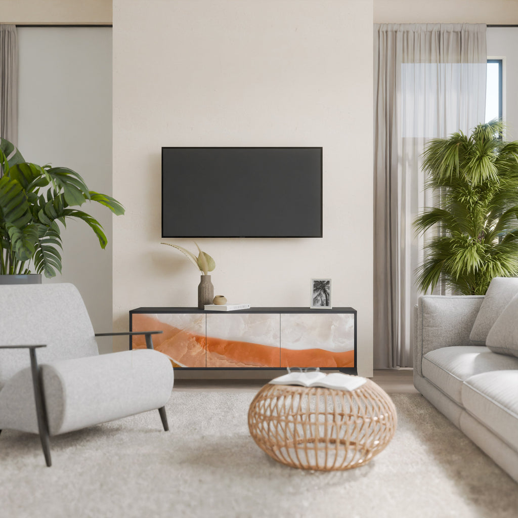 SANDHILLS SPLENDOUR 3-türiger TV-Ständer in Schwarz