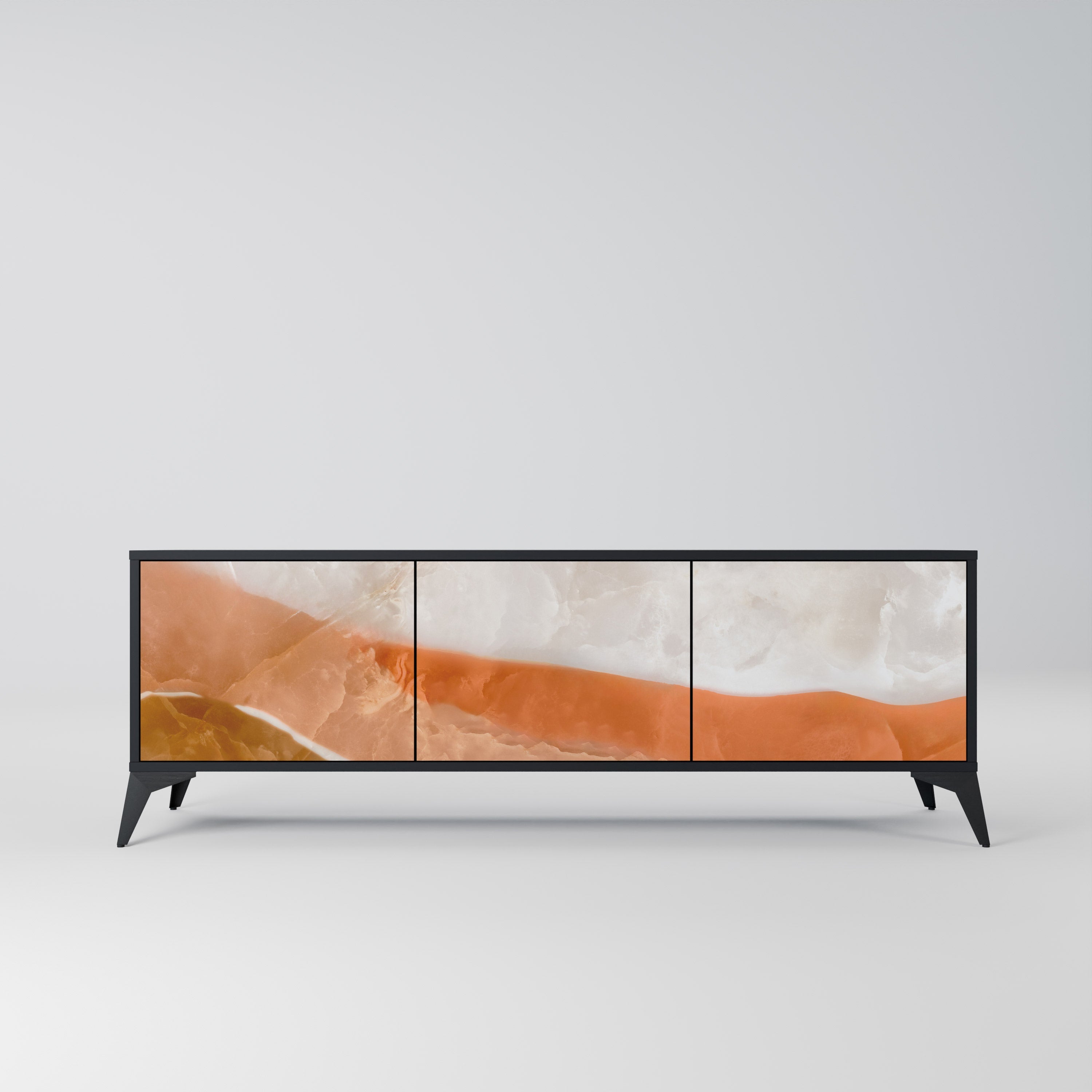 SANDHILLS SPLENDOUR 3-türiger TV-Ständer in Schwarz