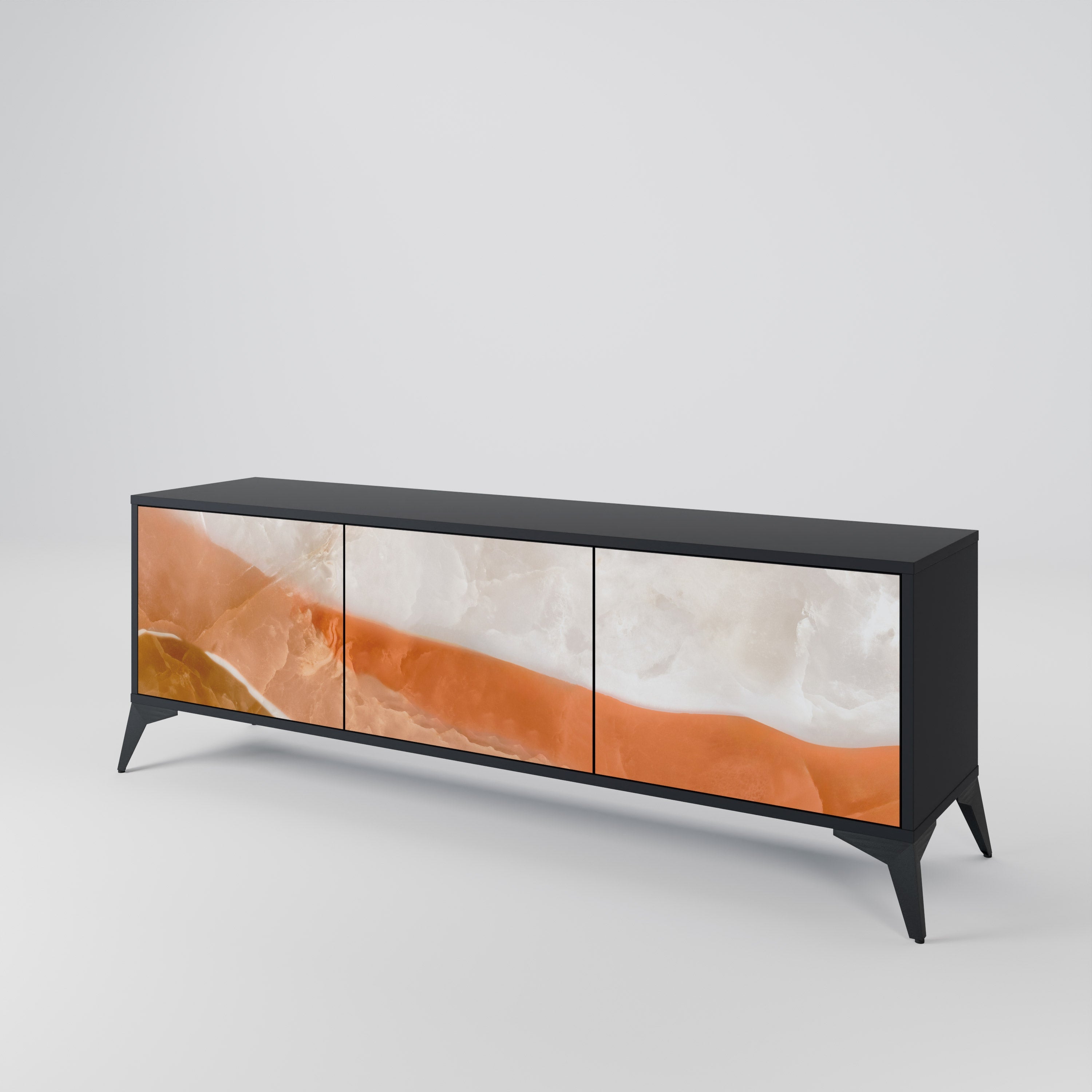 SANDHILLS SPLENDOUR 3-türiger TV-Ständer in Schwarz