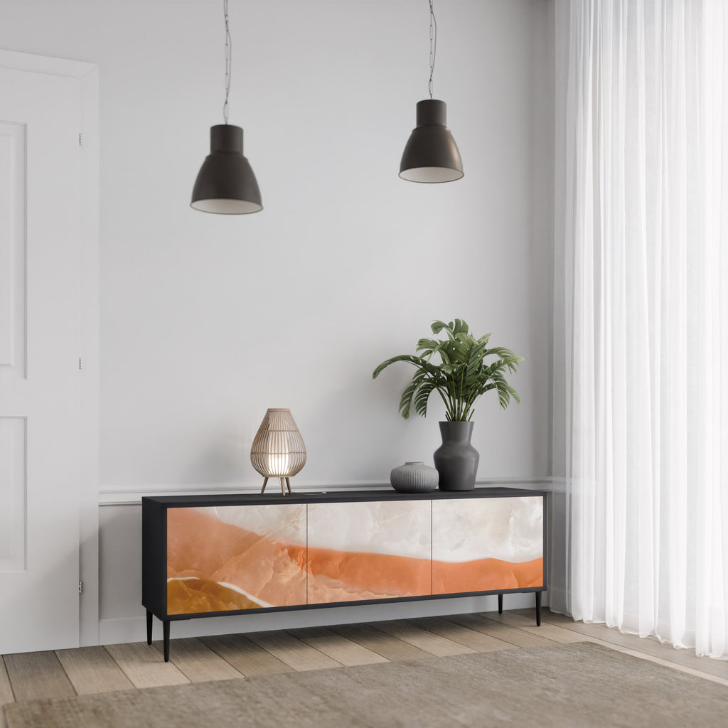 SANDHILLS SPLENDOUR 3-türiger TV-Ständer in Schwarz