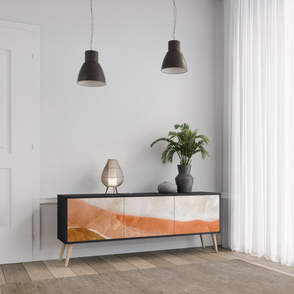 SANDHILLS SPLENDOUR 3-türiger TV-Ständer in Schwarz