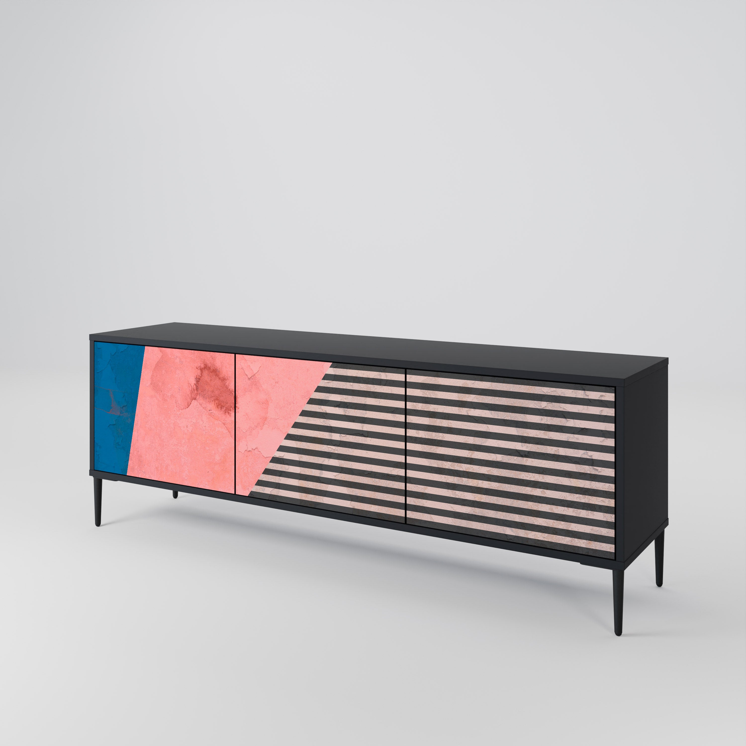 GLAMOROUS STRIPE 3-türiges TV-Lowboard