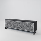 TEMPORARY SEQUENCE TV-Lowboard mit 3 Türen in Schwarz