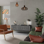 TEMPORARY SEQUENCE TV-Lowboard mit 3 Türen in Schwarz