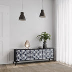 GRAPHITE EYES TV-Lowboard mit 3 Türen in Schwarz